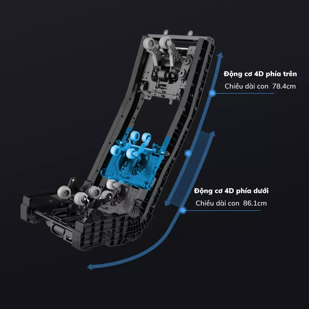 Con lăn động cơ kép - massage song song 2 vị trí cùng lúc Con lăn động cơ kép - massage song song 2 vị trí cùng lúc