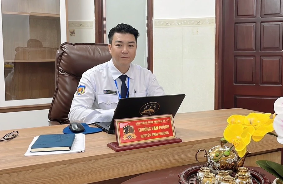 Ông Nguyễn Thái Phương - Trưởng Văn phòng Thừa phát lại Bà Rịa - Vũng Tàu Văn phòng Thừa phát lại đầu tiên trên địa bàn tỉnh Bà Rịa - Vũng Tàu chính thức hoạt động