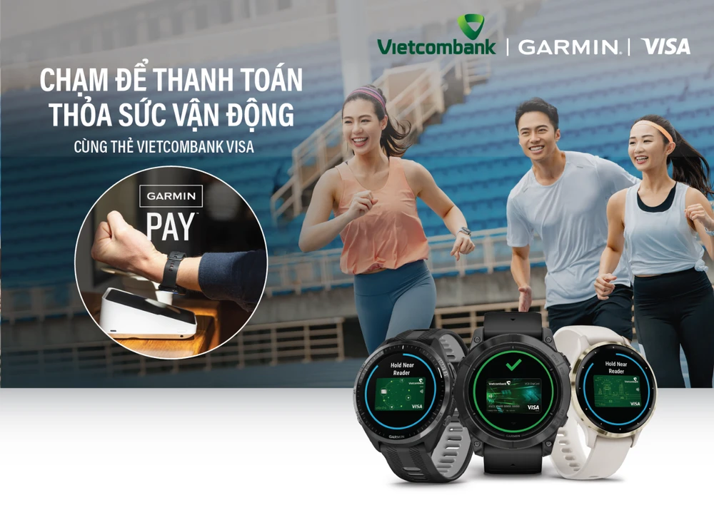 Vietcombank triển khai thanh toán một chạm Garmin Pay cho thẻ Visa