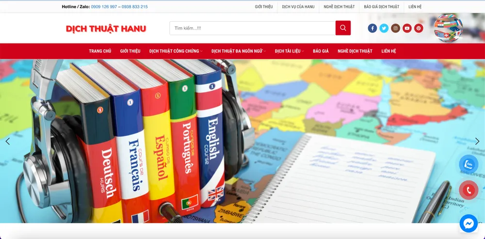 Website công ty dịch thuật Hanu uy tín chuyên nghiệp Báo giá Công ty dịch thuật uy tín tại Bình Dương