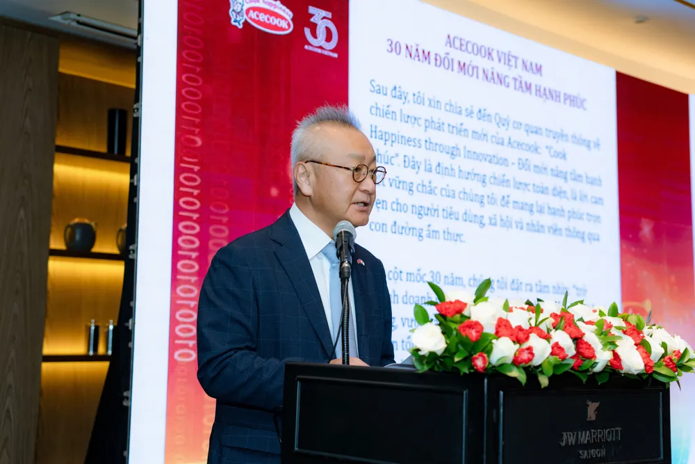 Tổng Giám Đốc Acecook Việt Nam - Ông Kaneda Hiroki công bố chiến lược phát triển mới “Cook Happiness Through Innovation – Đổi Mới Nâng Tầm Hạnh Phúc” Acecook Việt Nam- 30 năm cống hiến cho xã hội thông qua ẩm thực