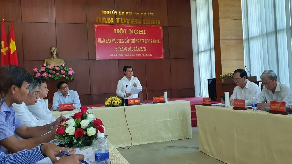 Hội nghị giao ban báo chí tỉnh Bà Rịa- Vũng Tàu cung cấp các vấn đề nóng mà người dân, báo chí quan tâm. Ảnh:KT Hội nghị giao ban báo chí tỉnh Bà Rịa- Vũng Tàu cung cấp các vấn đề nóng mà người dân, báo chí quan tâm. Ảnh:KT