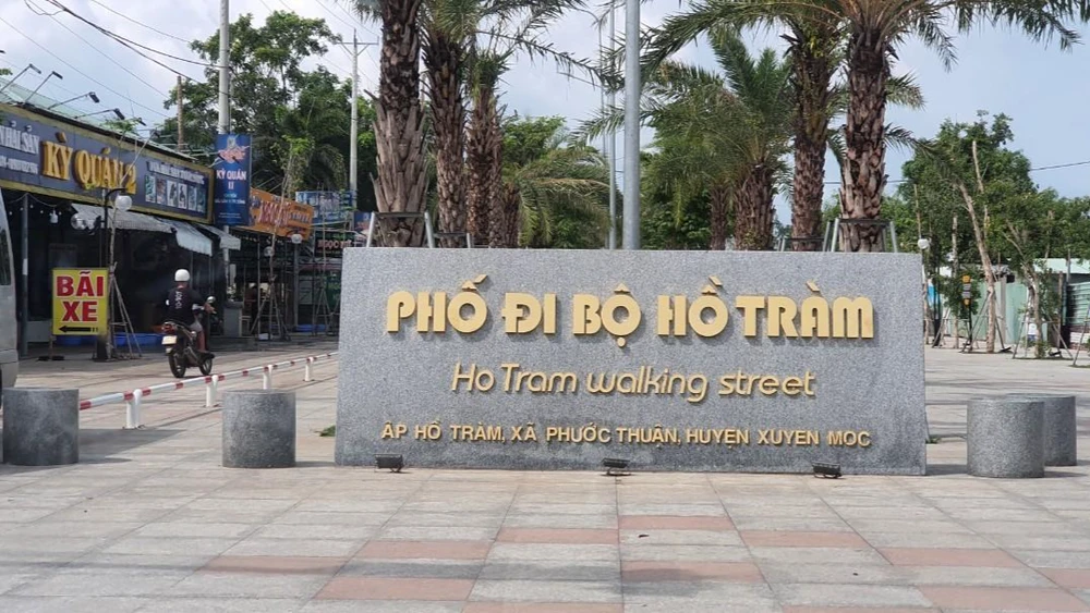 Phố đi bộ Hồ Tràm cũng được huyện Xuyên Mộc đầu tư xong, chờ vận hành chính thức-Ảnh:TK