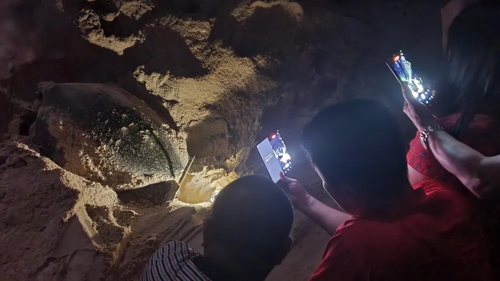 Du khách trải nghiệm tour tham quan rùa đẻ trứng tại VQG Côn Đảo-Ảnh:HS Du khách trải nghiệm tour tham quan rùa đẻ trứng tại VQG Côn Đảo-Ảnh:HS