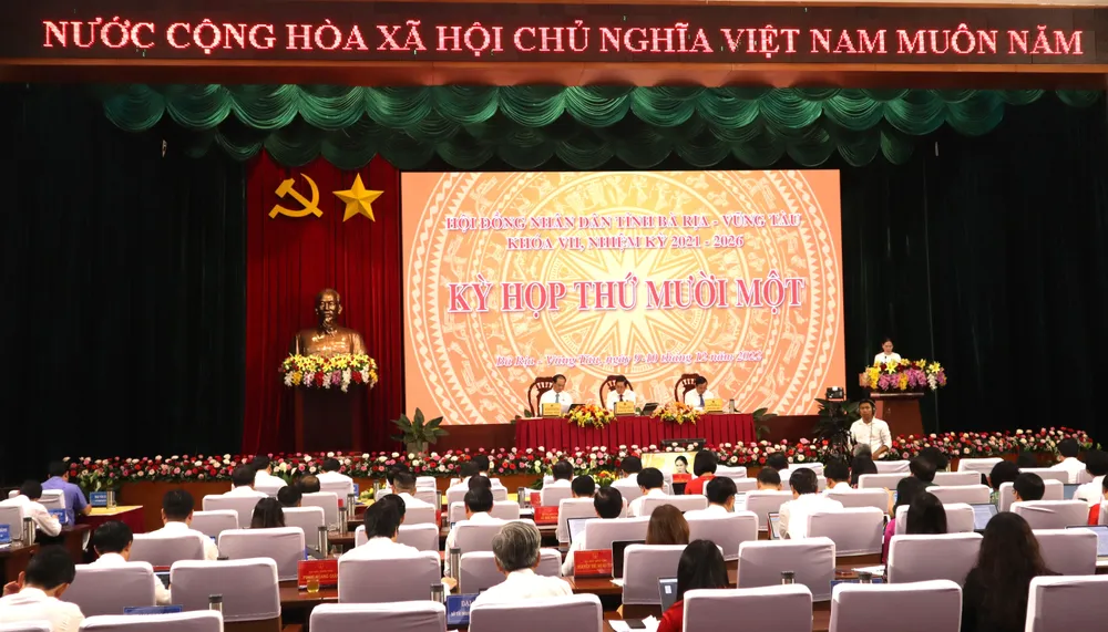 Kỳ họp thứ 11 HĐND tỉnh Bà Rịa-Vũng Tàu sáng 9-12. Ảnh: TK