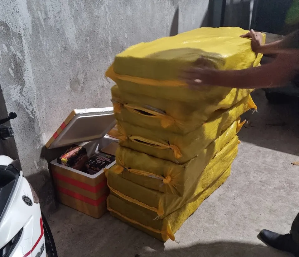 Bao tải để pháo hoa bị thu giữ. Ảnh:HS Bao tải để pháo hoa bị thu giữ. Ảnh:HS