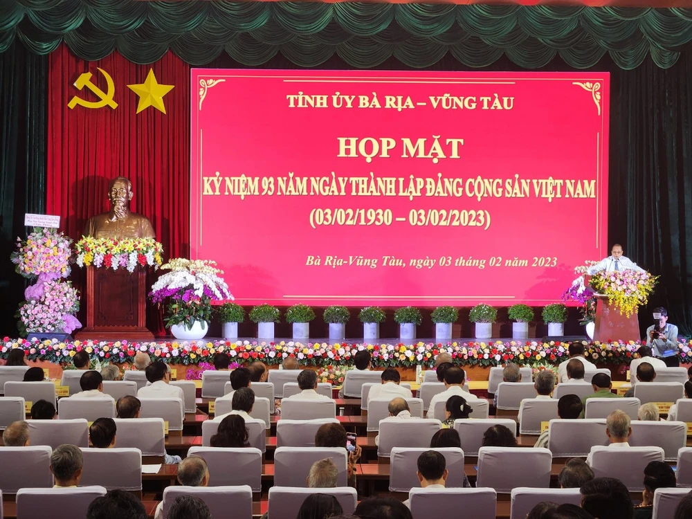 Ông Nguyễn Trọng Minh, nguyên Chủ tịch UBND tỉnh Bà Rịa-Vũng Tàu phát biểu tại buổi lễ. Ảnh: TK