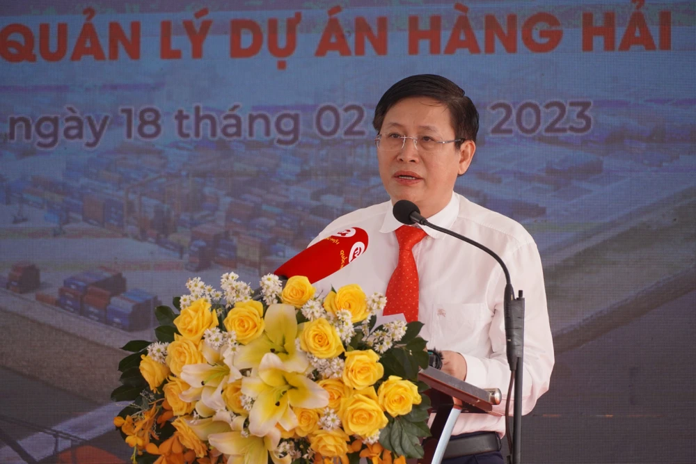 Ông Lê Ngọc Khánh, Phó Chủ tịch UBND tỉnh Bà Rịa-Vũng Tàu phát biểu tại buổi lễ. Ảnh:ĐT