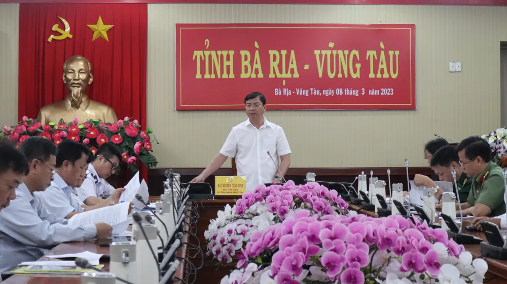 Ông Nguyễn Công Vinh, Phó Chủ tịch UBND tỉnh Bà Rịa-Vũng Tàu chủ trì hội nghị. Ảnh: TK