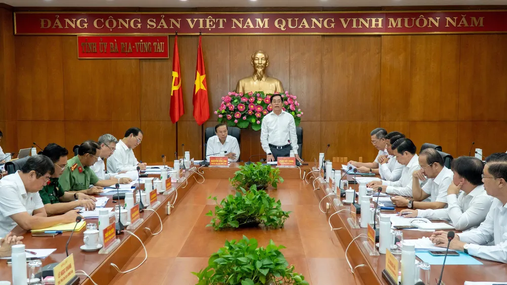 Hội nghị Ban Chấp hành Đảng bộ tỉnh Bà Rịa-Vũng Tàu chuyên đề về quy hoạch tỉnh giai đoạn 2021-2030, tầm nhìn đến năm 2050. Ảnh: MT