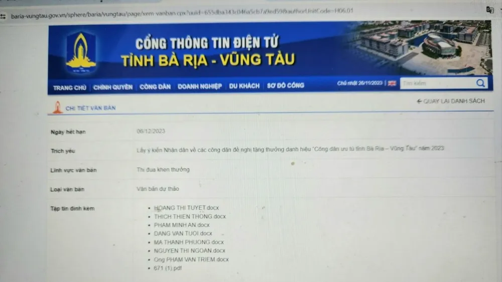 Công dân ưu tú tỉnh Bà Rịa- Vũng Tàu