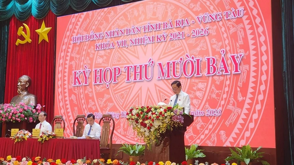 Kỳ họp thứ 17 HĐND tỉnh Bà Rịa- Vũng Tàu khóa VII, nhiệm kỳ 2021-2026 khai mạc sáng 7-12. Ảnh: TK Bà Rịa- Vũng Tàu: Lấy phiếu tín nhiệm 31 chức vụ do HĐND bầu