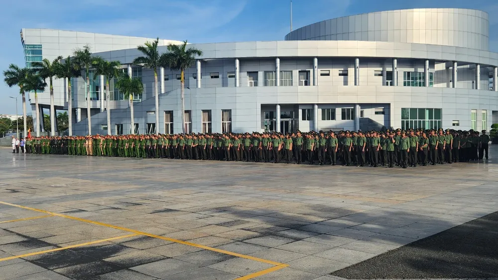 Các lực lượng trong đó nòng cốt là công an tỉnh Bà Rịa- Vũng Tàu ra quân cao điểm đấu tranh trấn áp tội phạm. Ảnh: TK Bà Rịa- Vũng Tàu ra quân cao điểm trấn áp tội phạm trước, trong và sau Tết Nguyên đán Giáp Thìn 2024