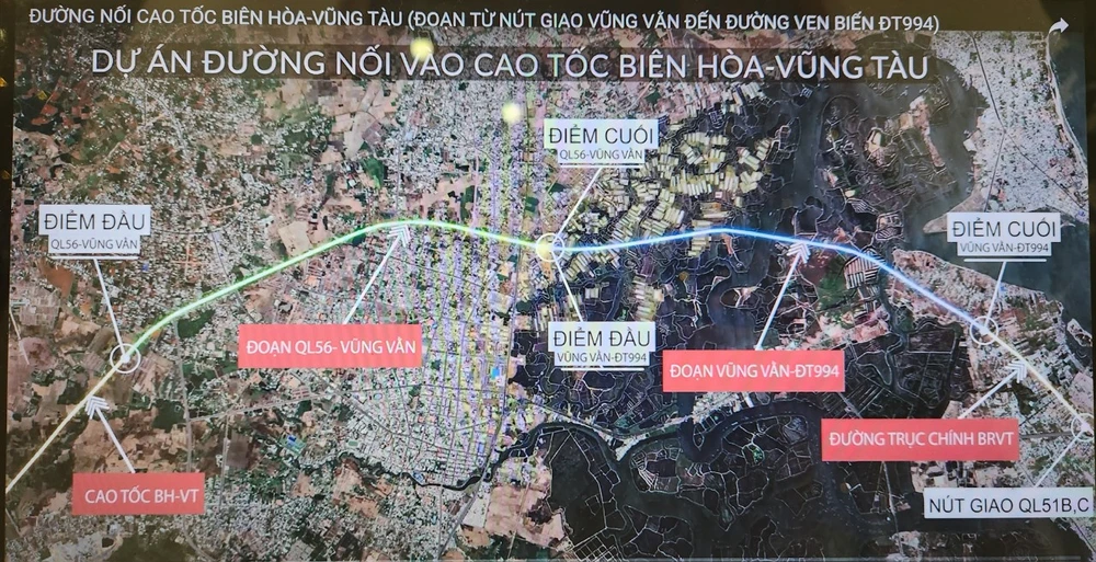 Sơ đồ tuyến đường cao tốc Biên Hòa- Vũng Tàu và các tuyến nối qua Bà Rịa, Long Điền về Vũng Tàu Vũng Tàu họp dân thông báo thu hồi đất làm đường nối vào cao tốc Biên Hòa- Vũng Tàu