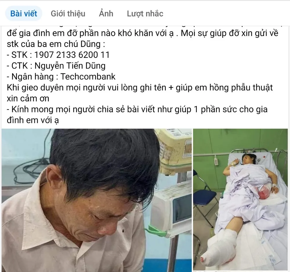 Bị lấy thông tin, hình ảnh tai nạn của mình để kêu gọi từ thiện trên mạng