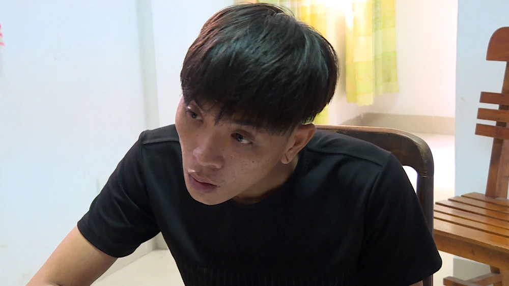 Vũ Thành Huy tại Cơ quan CSĐT công an tỉnh Bà Rịa - Vũng Tàu. Ảnh: LT giau-xac-trong-vali-h3.jpg