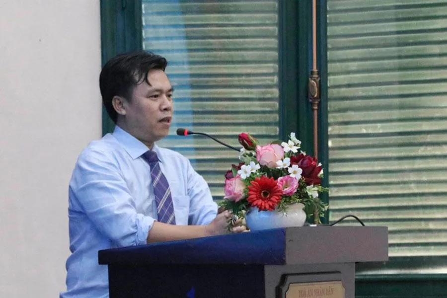 GS-TS Đỗ Văn Đại, thành viên Hội đồng tư vấn án lệ thuộc TAND Tối cao, phát biểu tại hội thảo. Ảnh: H.YẾN