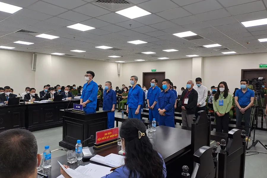 Các bị cáo tại tòa. Ảnh: HN