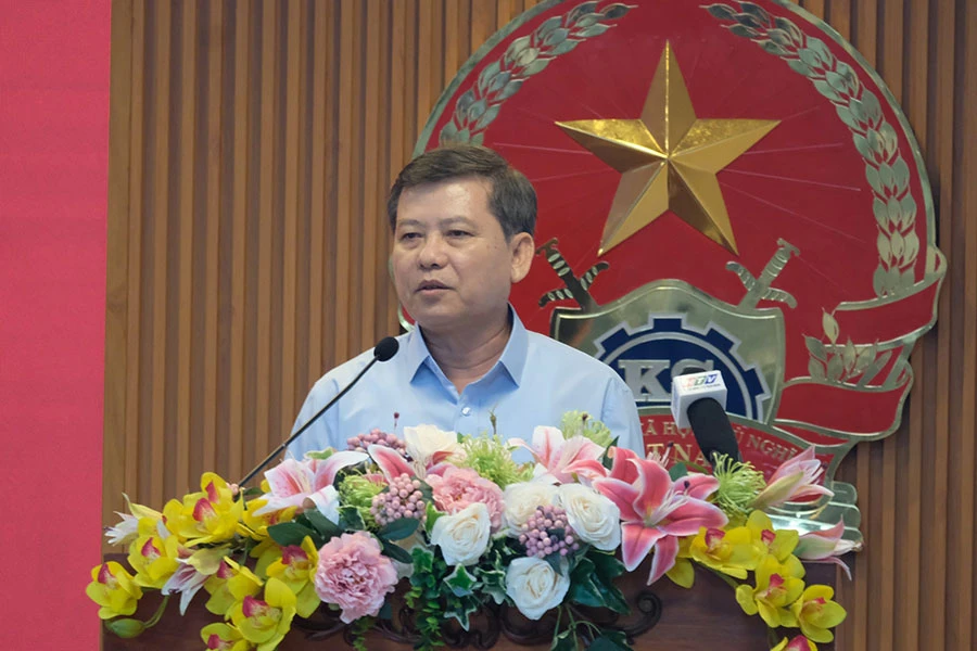 Viện trưởng VKSND Tối cao Lê Minh Trí phát biểu tại hội nghị. Ảnh: SONG MAI