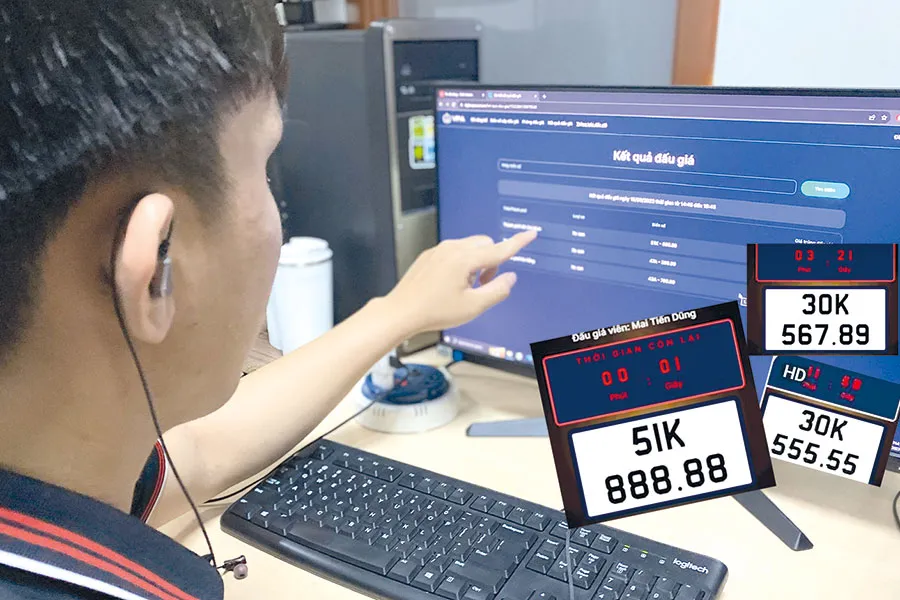 11 biển số xe đẹp được đấu giá trong ngày 15-9 dự thu hơn 82 tỉ đồng. Ảnh: HOÀNG GIANG P9.jpg