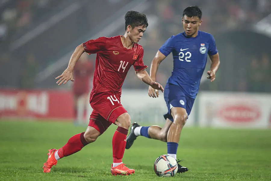 Olympic Việt Nam quyết có 3 điểm đầu tay trước Olympic Mông Cổ. Ảnh: ANH THỊNH 15_BAICHINH_OlympicVN_MongCo_SEP_2023_940.jpg