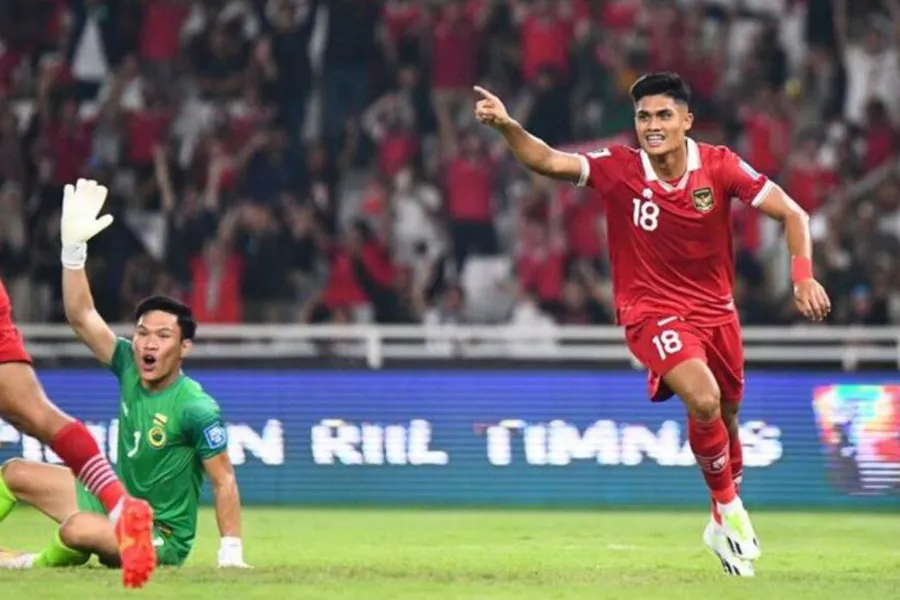 Trận Indonesia lượt đi thắng dễ Brunei 6-0, nắm chắc vé vào giai đoạn 2 cùng bảng F với Việt Nam. Ảnh: PSSI 15_luotve_Play-off-VL_World-Cup-2026_OCT_2023_690.jpg