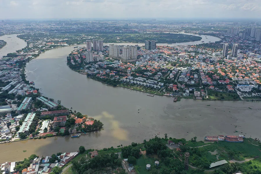 Sông Sài Gòn nhìn từ trên cao. Ảnh: KIÊN CƯỜNG P9-bai-kien-cuong-qhsong-saigon-1h-thylansua.jpg
