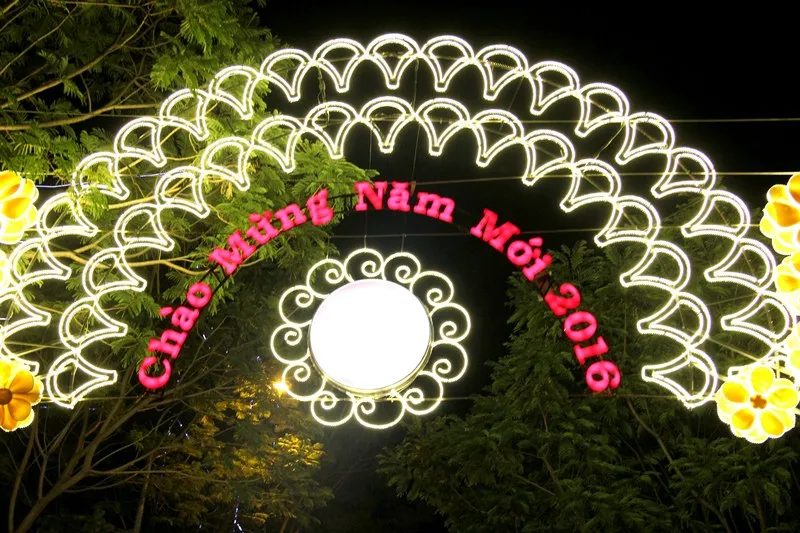 Phố Sài Gòn rực rỡ đèn hoa đón mùa xuân mới ảnh 8