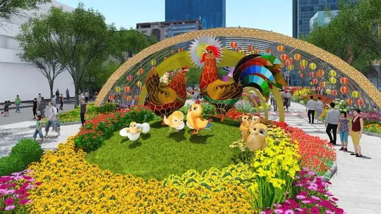 đại gia đình gà cho đường hoa tết Đinh Dậu 2017