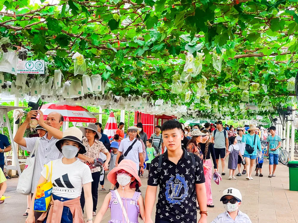 Nhiều gia đình đưa con cái đến trải nghiệm trong dịp hè.