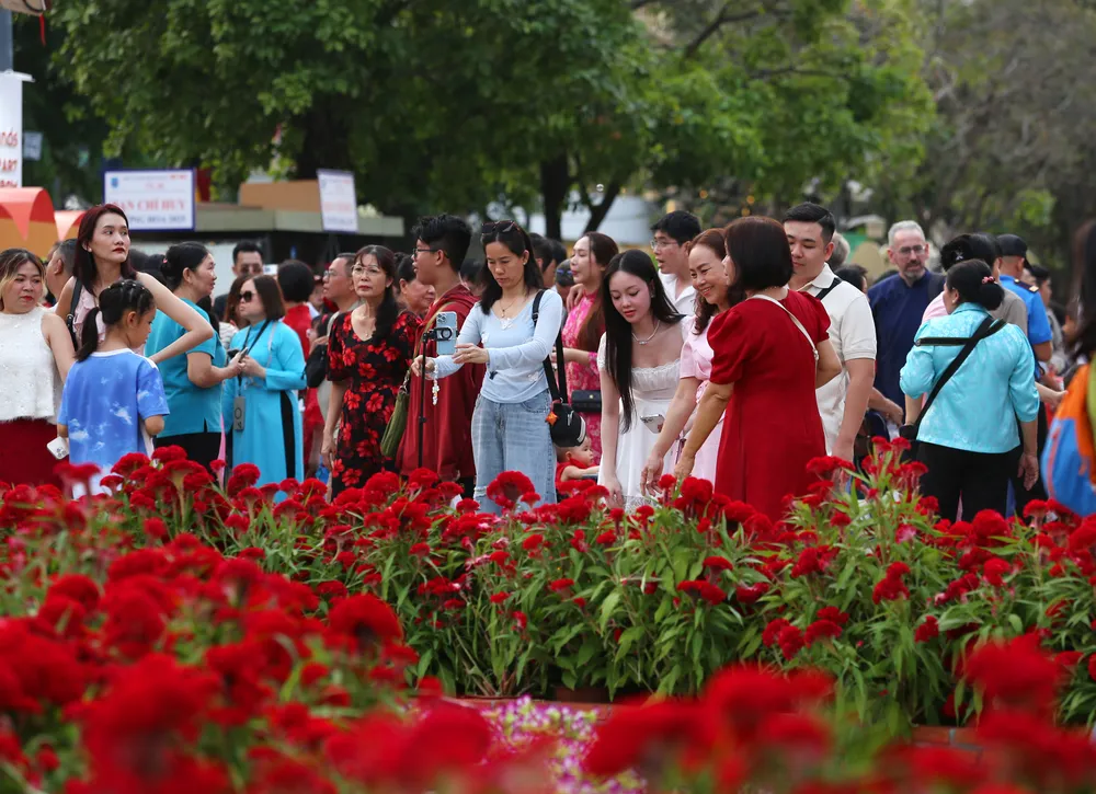 Biển người ở đường hoa Nguyễn Huệ chờ đón pháo hoa giao thừa năm Ất Tỵ 2025 (13).JPG