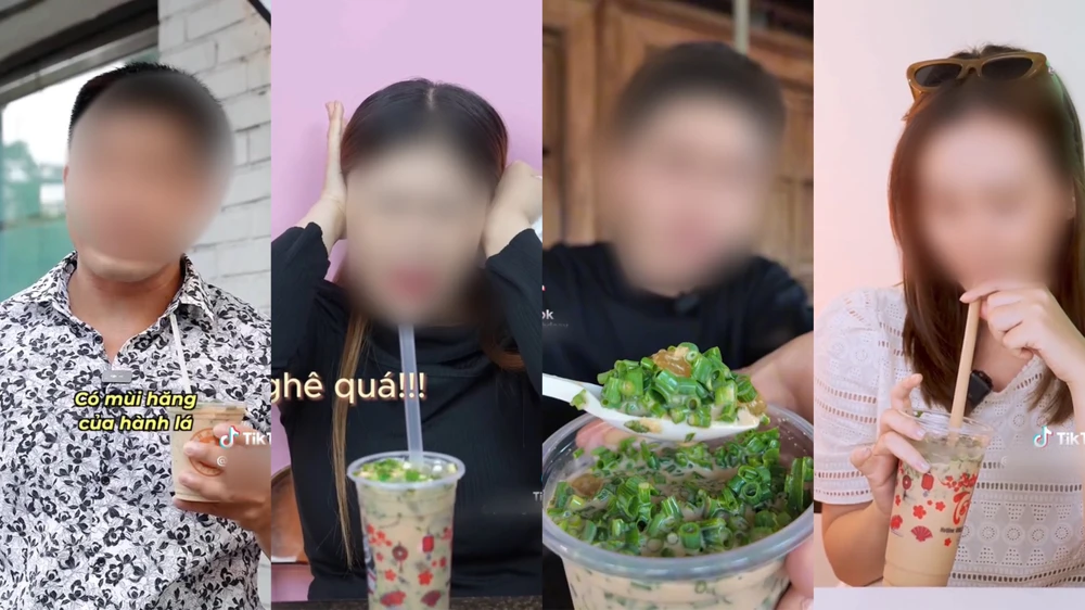 Một số người xem những video này cho biết họ muốn thử những món ăn này để trải nghiệm và chia sẻ cảm nhận trên mạng xã hội. cà phê hành lá.jpg