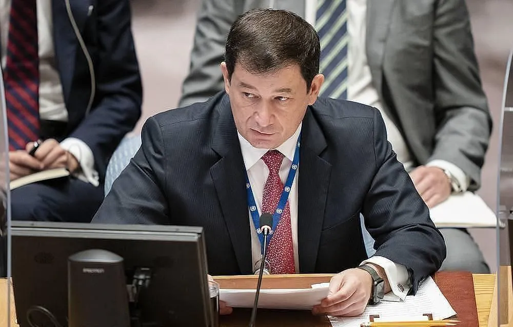 Phó đại diện thường trực thứ nhất của Nga tại Liên Hợp Quốc - ông Dmitry Polyansky. Ảnh: AP