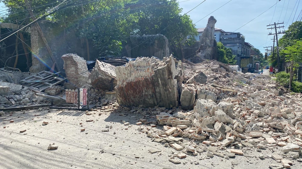 Hiện trường sau vụ động đất. Ảnh: TWITTER