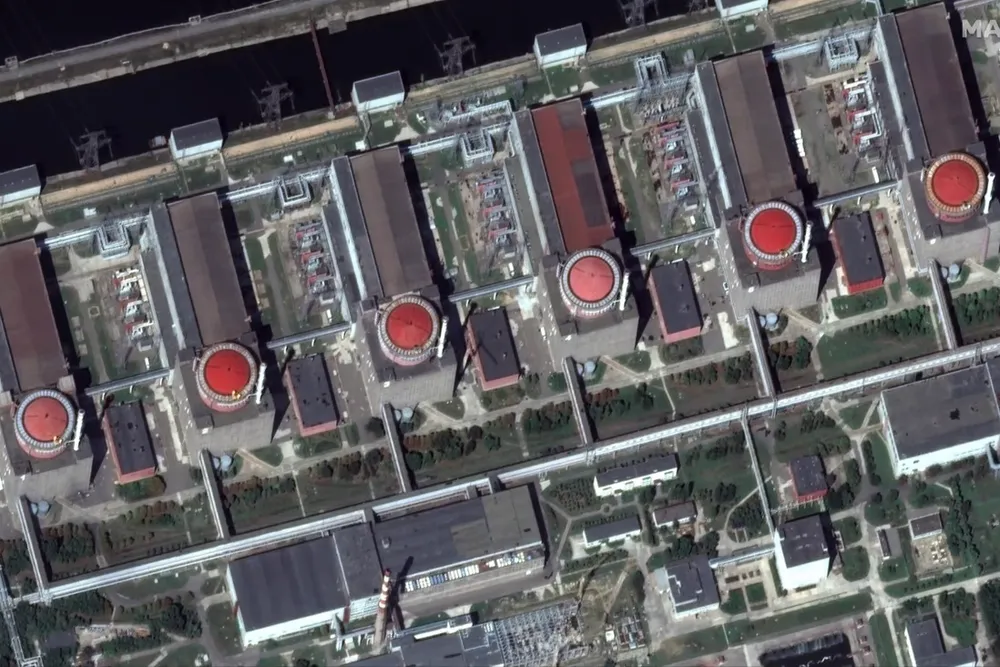 Nhà máy điện hạt nhân Zaporizhzhia ở TP Enerhodar, tỉnh Zaporizhia. Ảnh: Maxar Technologies