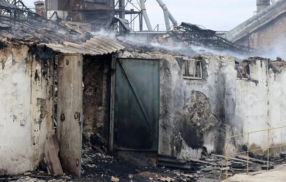 Một ngôi nhà bị phá hủy ở tỉnh Zaporizhia. Ảnh: TASS