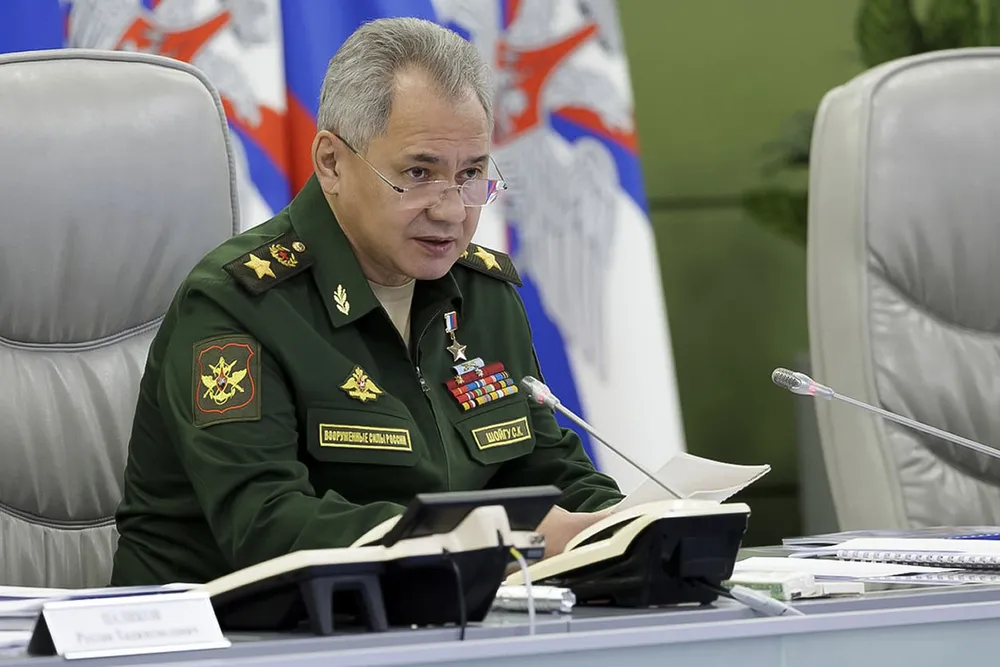 Bộ trưởng Quốc phòng Nga Sergei Shoigu. Ảnh: BỘ QUỐC PHÒNG NGA