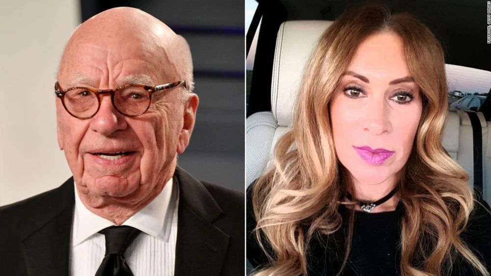 Tỉ phú Ropert Murdoch (92 tuổi) và bà Ann Lesley Smith (66 tuổi). Ảnh: CNN Rupert Murdoch proposed to Ann Lesley Smith in New York on St Patrick's Day.