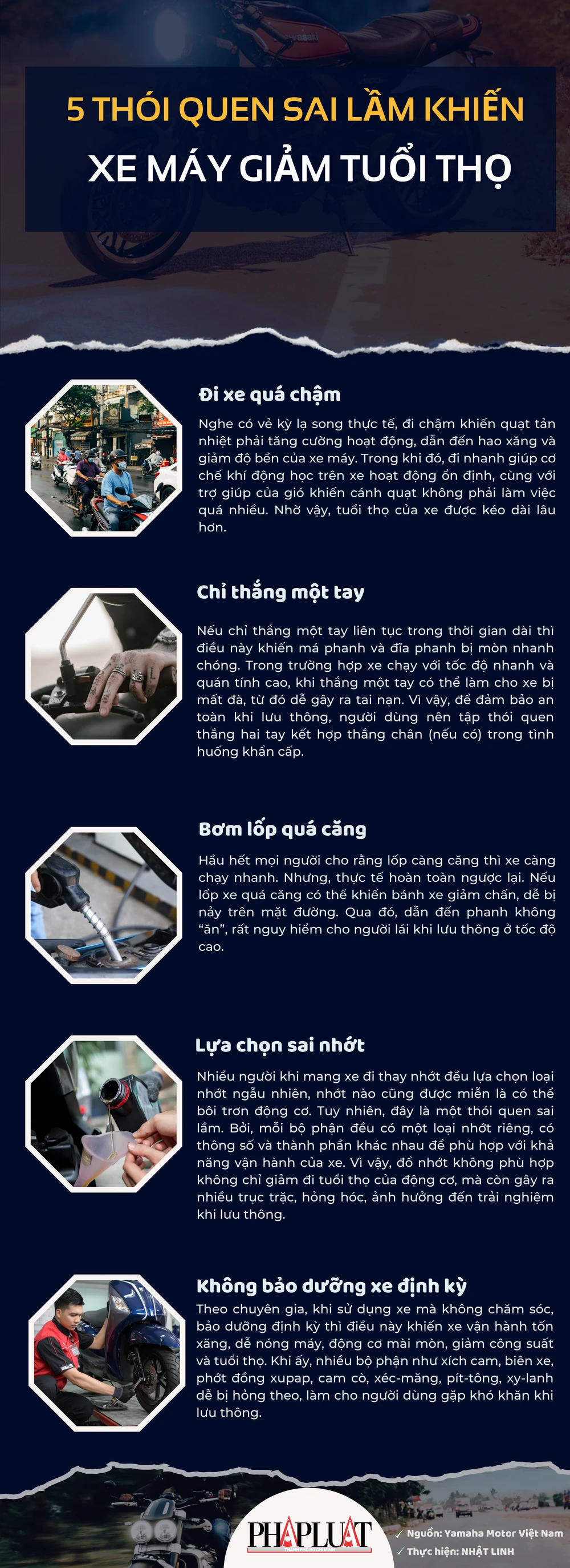 5 thói quen sai lầm khiến xe máy giảm tuổi thọ