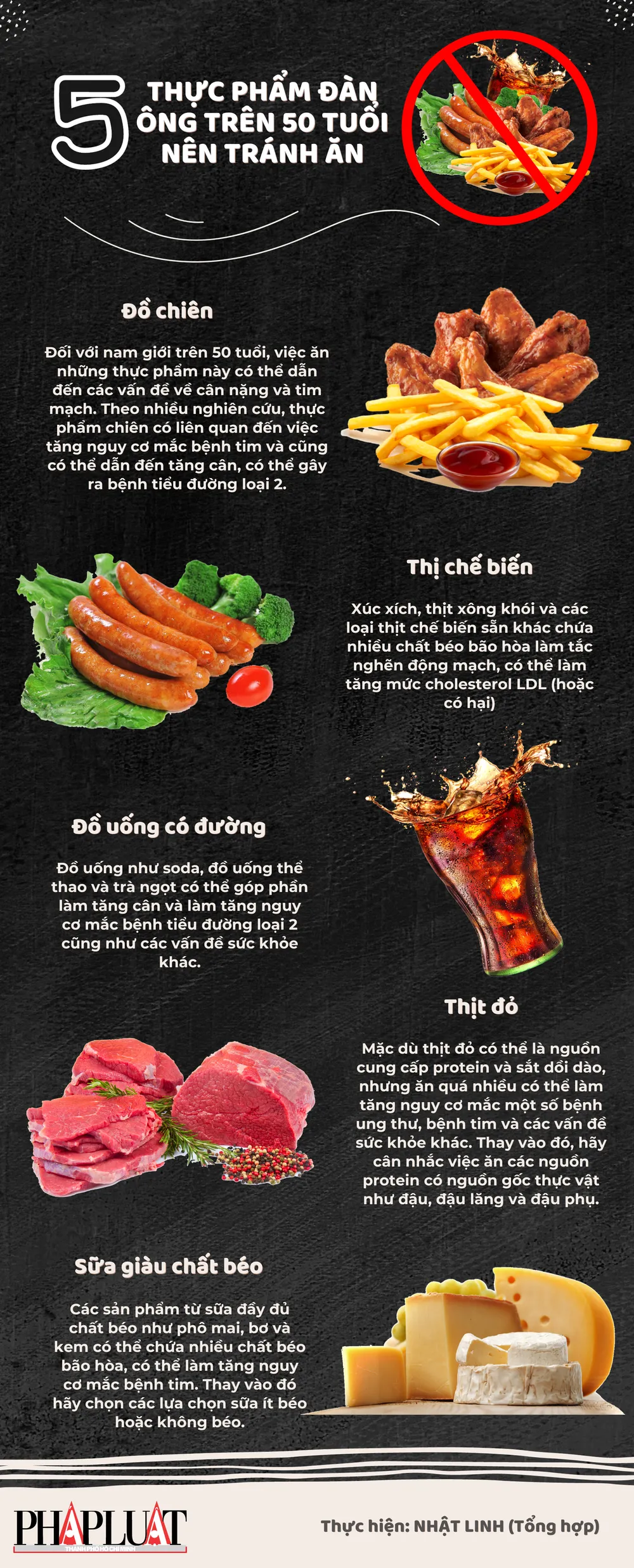 5 thực phẩm đàn ông trên 50 tuổi nên tránh ăn