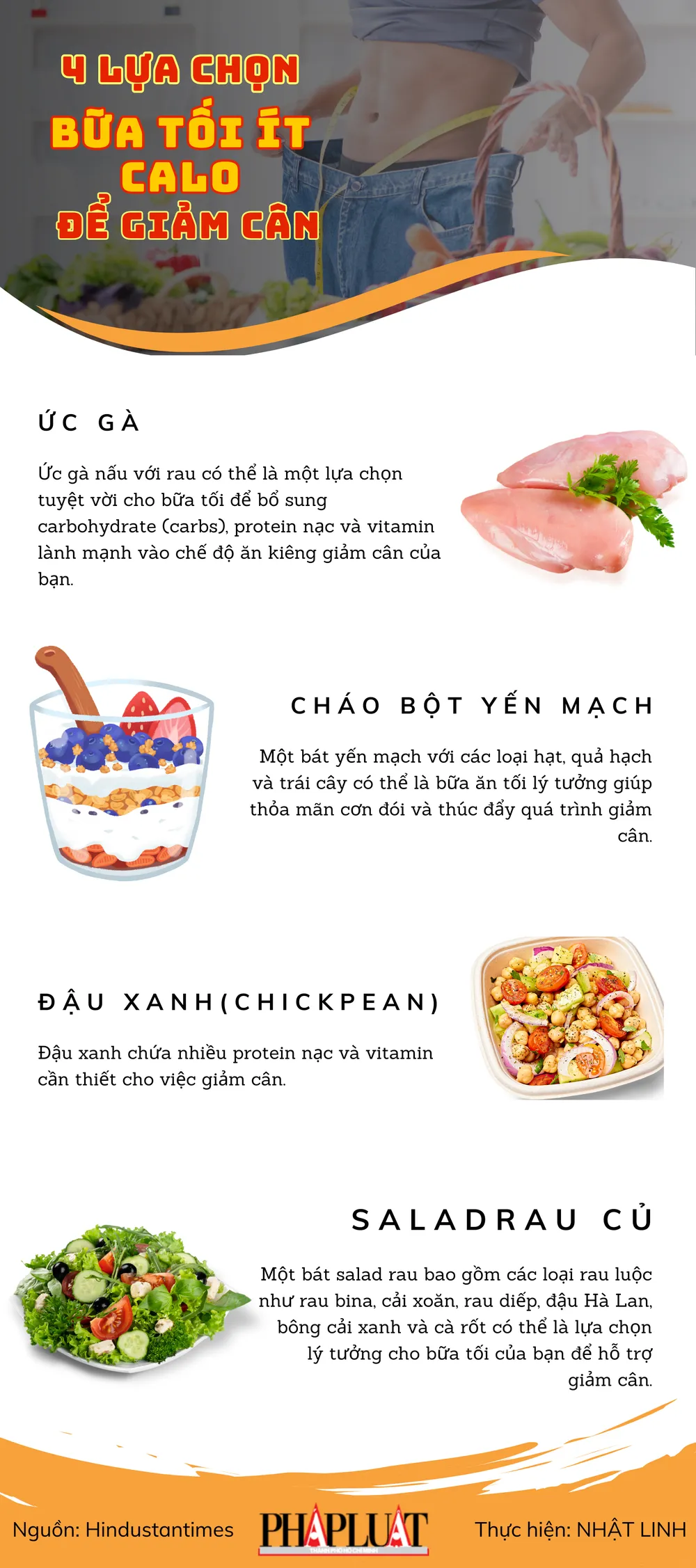 4 lựa chọn bữa tối ít calo để giảm cân