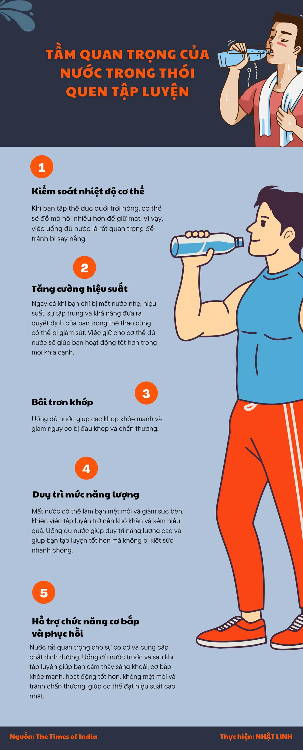 Tầm quan trọng của nước trong thói quen tập luyện