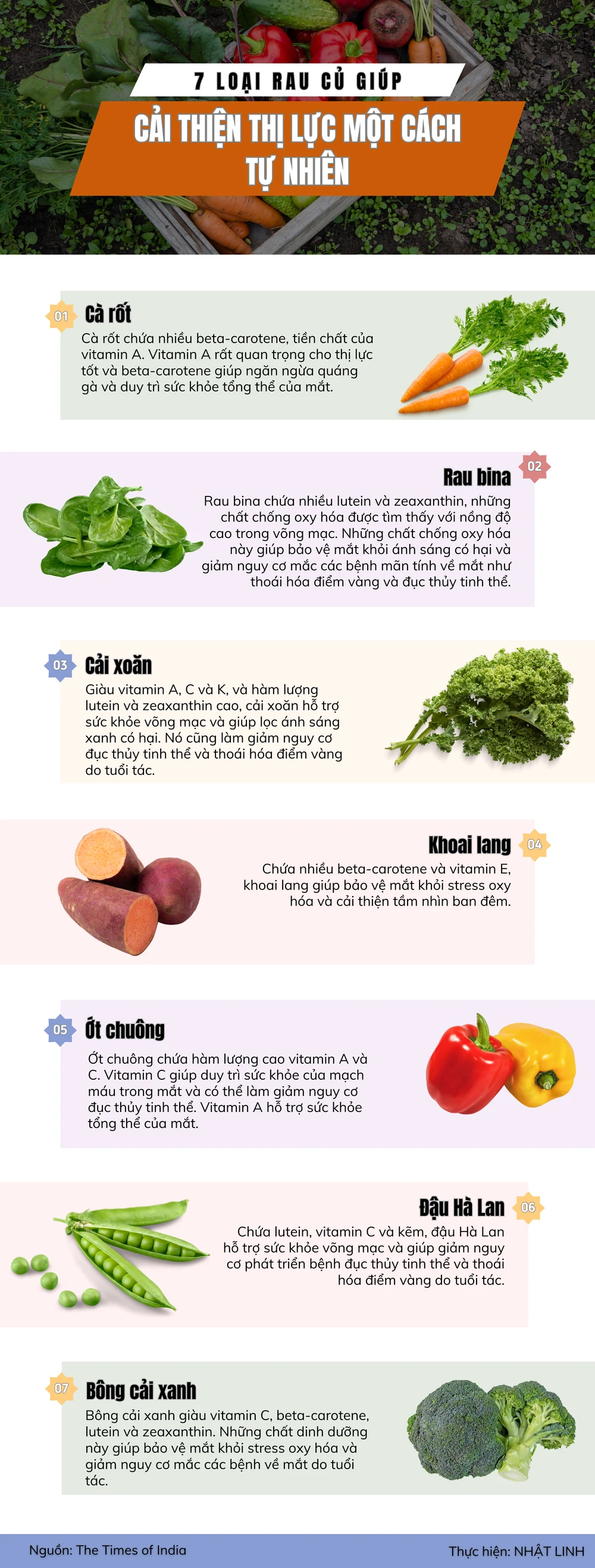 7 loại rau giúp cải thiện thị lực một cách tự nhiên