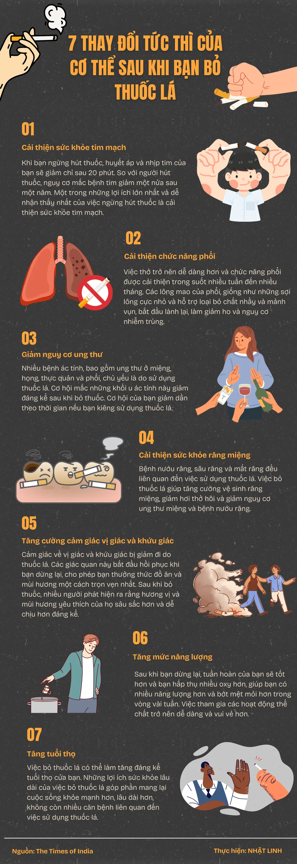 7 thay đổi tức thì của cơ thể sau khi bạn bỏ thuốc lá