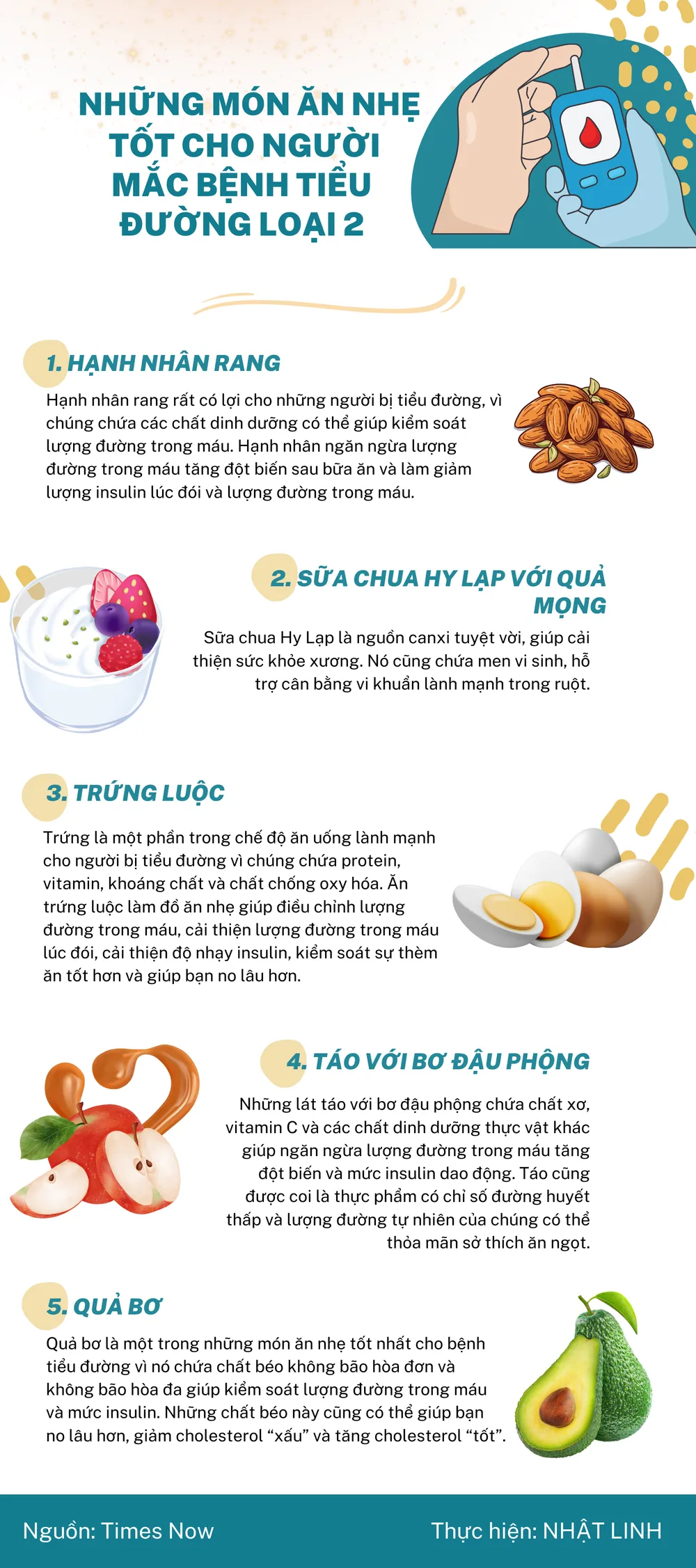 Những món ăn nhẹ tốt cho người mắc bệnh tiểu đường loại 2