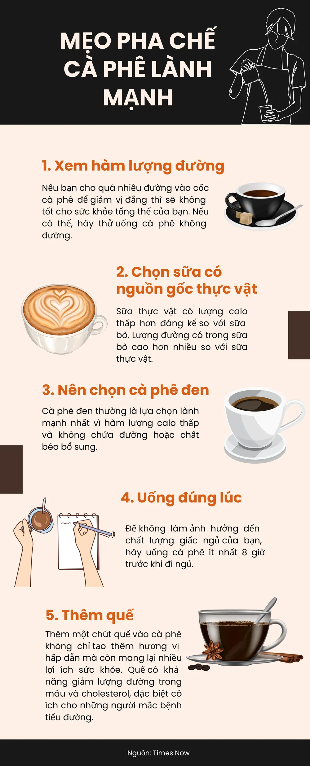 Mẹo pha chế cà phê lành mạnh