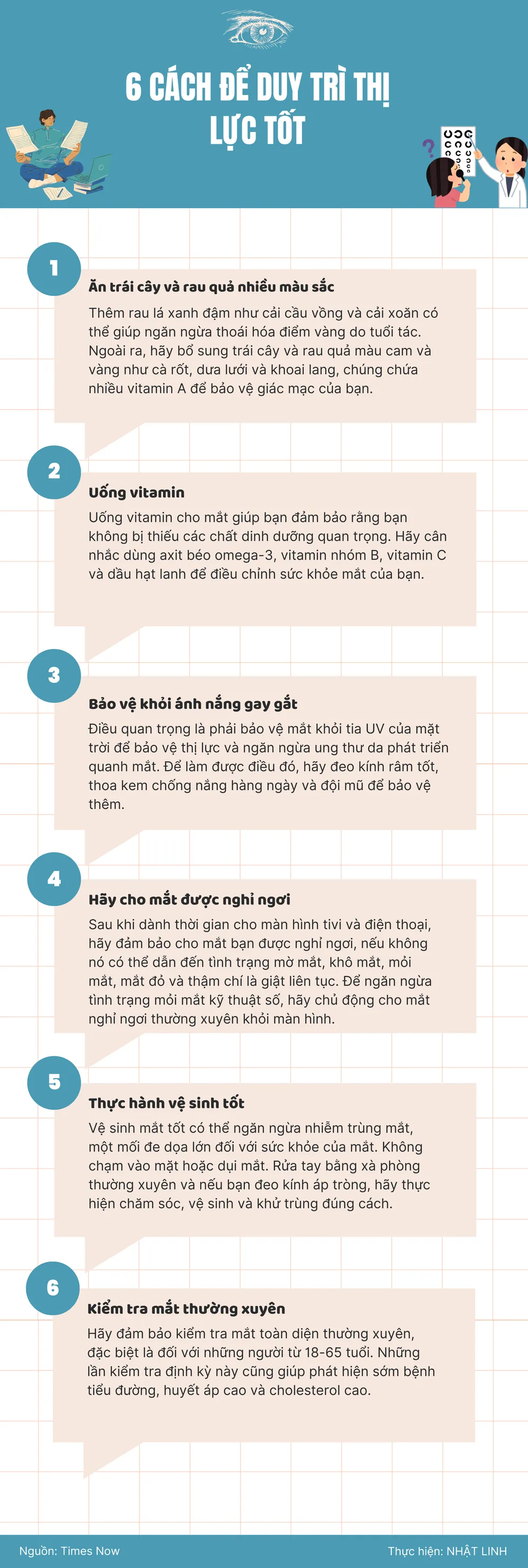 6 cách để duy trì thị lực tốt