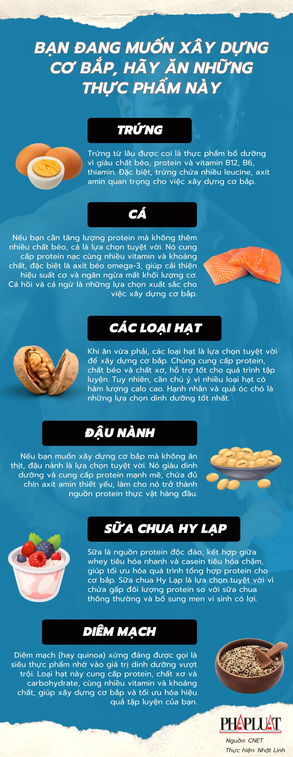 Bạn đang muốn xây dựng cơ bắp, hãy ăn những thực phẩm này