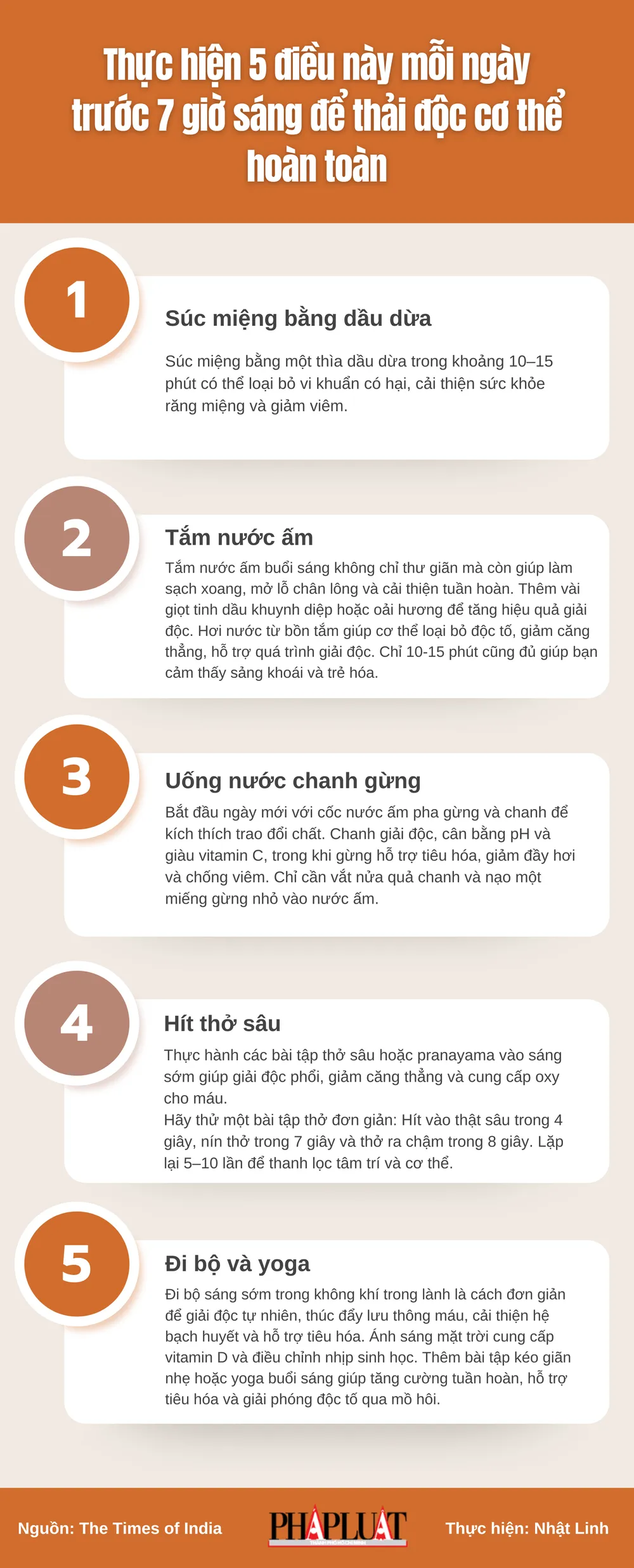 Thực hiện 5 điều này mỗi ngày trước 7 giờ sáng để thải độc cơ thể hoàn toàn