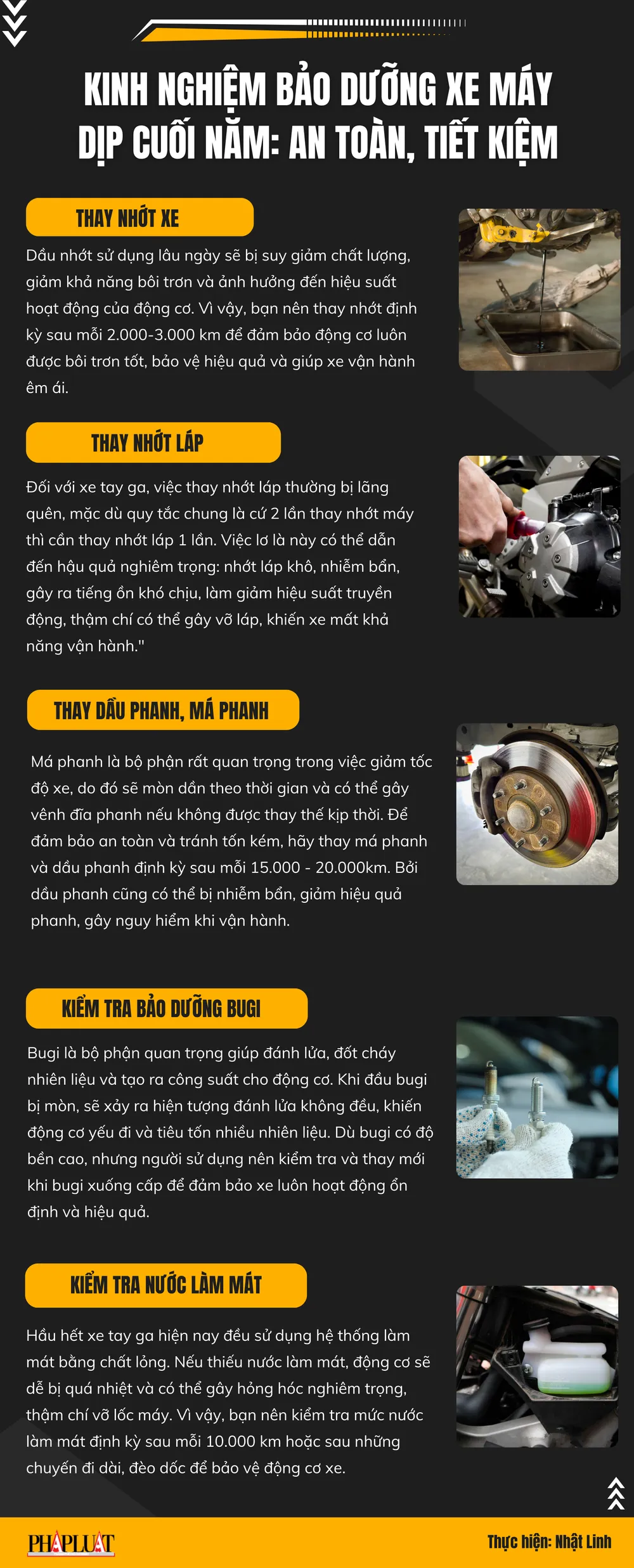 Kinh nghiệm bảo dưỡng xe máy dịp cuối năm: An toàn, tiết kiệm